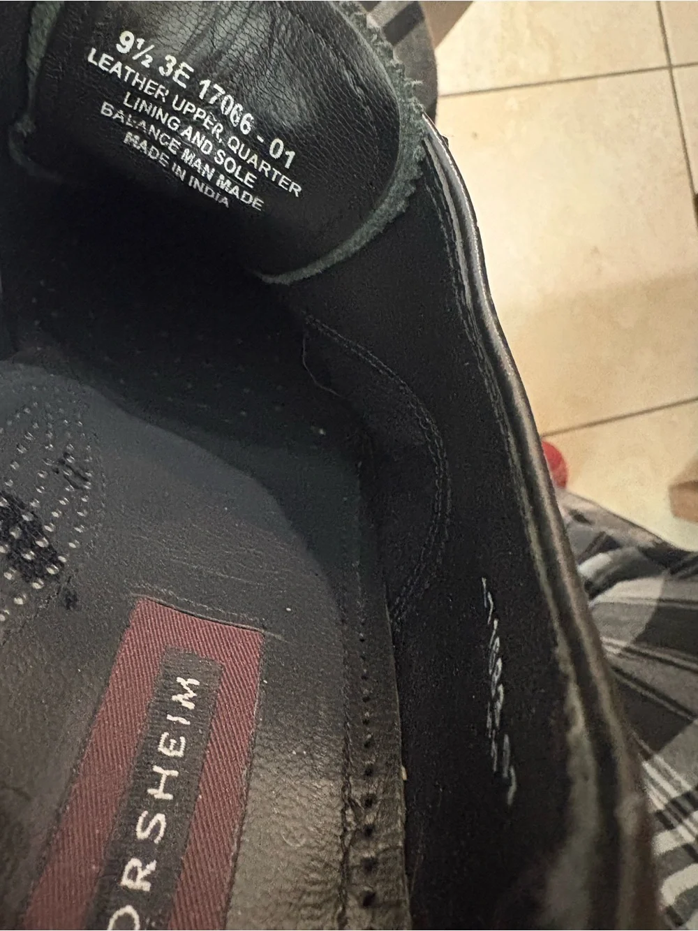 FLORSHEIM Classic Black Men’s Leather Wingtip Dress Shoes